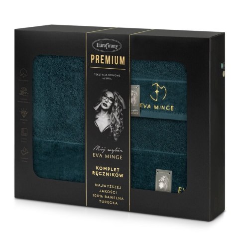 KOMPLET RĘCZNIKÓW GAJA 46 X 36 X 7 CM CIEMNOZIELONY