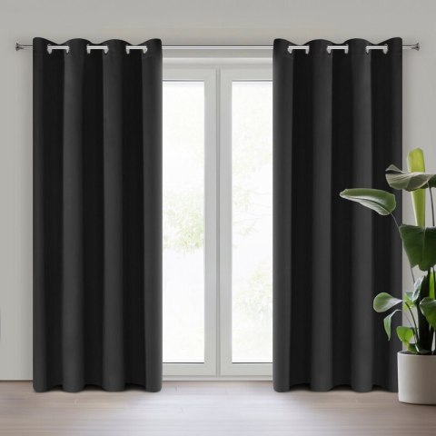 ZASŁONA GOTOWA NERISA 140 X 250 CM CZARNY ZASŁONA GOTOWA NERISA 140 X 250 CM CZARNY