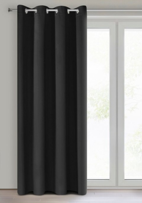 ZASŁONA GOTOWA NERISA 140 X 250 CM CZARNY ZASŁONA GOTOWA NERISA 140 X 250 CM CZARNY