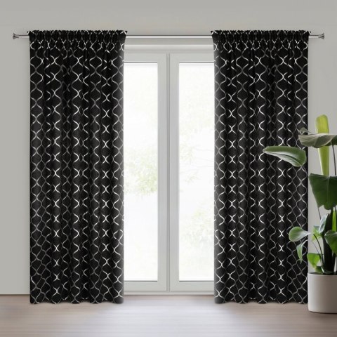 ZASŁONA GOTOWA MILI NA TAŚMIE 140 X 270 CM CZARNY ZASŁONA GOTOWA MILI NA TAŚMIE 140 X 270 CM CZARNY
