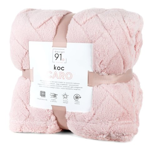 KOC D91 CARO 70 X 160 CM PUDROWY RÓŻ KOC D91 CARO 70 X 160 CM PUDROWY RÓŻ