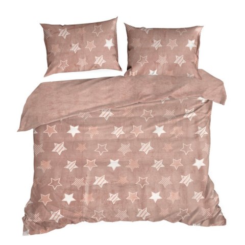 KOMPLET POŚCIELI FLANO 4 220 X 200 CM PUDROWY RÓŻ