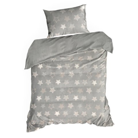 KOMPLET POŚCIELI FLANO 4 220 X 200 CM SREBRNY