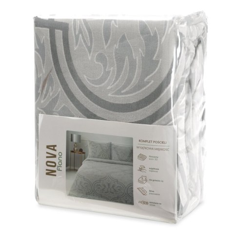 KOMPLET POŚCIELI FLANO 5 220 X 200 CM SREBRNY