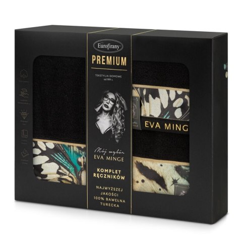 KOMPLET RĘCZNIKÓW EVA15 46 X 36 X 7 CM CZARNY