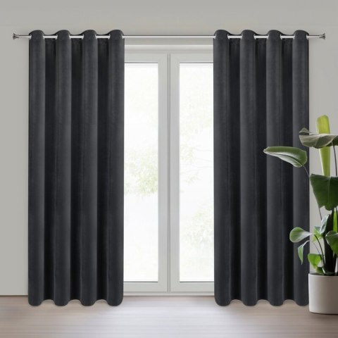 ZASŁONA GOTOWA NITA 140 X 250 CM CZARNY ZASŁONA GOTOWA NITA 140 X 250 CM CZARNY