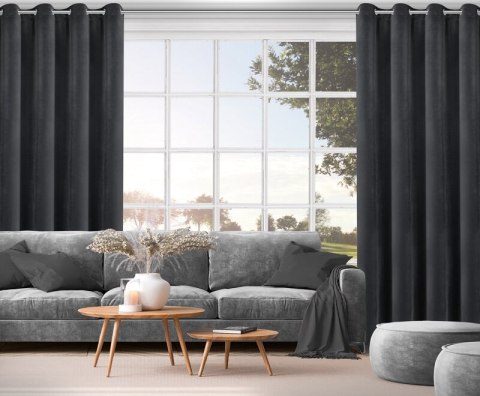 ZASŁONA GOTOWA NITA 140 X 250 CM CZARNY ZASŁONA GOTOWA NITA 140 X 250 CM CZARNY
