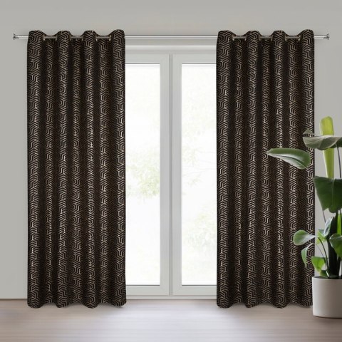 ZASŁONA GOTOWA SEMI 140 X 250 CM CZARNY ZASŁONA GOTOWA SEMI 140 X 250 CM CZARNY