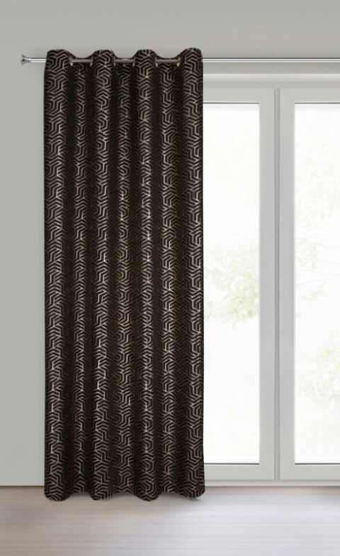ZASŁONA GOTOWA SEMI 140 X 250 CM CZARNY ZASŁONA GOTOWA SEMI 140 X 250 CM CZARNY