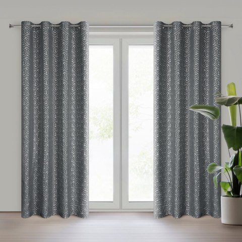 ZASŁONA GOTOWA SEMI 140 X 250 CM STALOWY ZASŁONA GOTOWA SEMI 140 X 250 CM STALOWY
