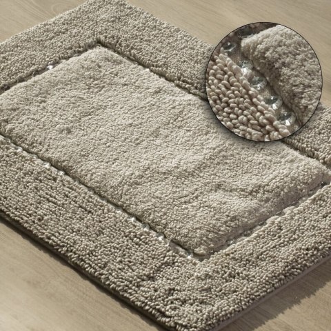 DYWANIK ŁAZIENKOWY CHIC 60 X 90 CM BEŻOWY DYWANIK ŁAZIENKOWY CHIC 60 X 90 CM BEŻOWY