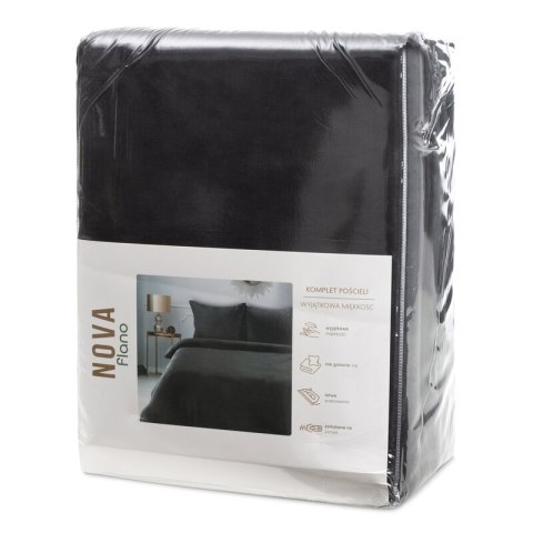 KOMPLET POŚCIELI FLANO 2 220 X 200 CM CZARNY