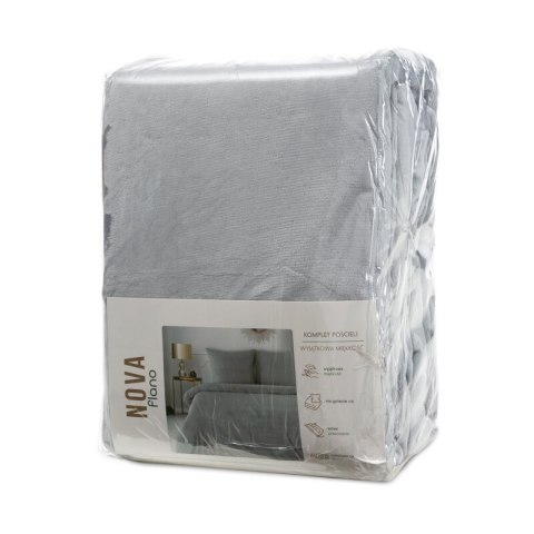 KOMPLET POŚCIELI FLANO 2 220 X 200 CM SREBRNY