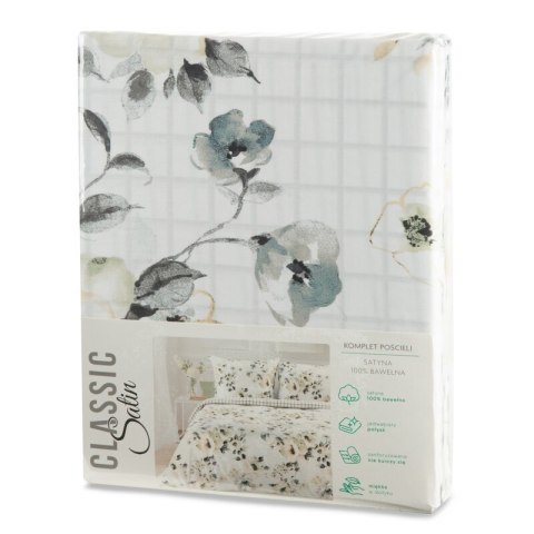 KOMPLET POŚCIELI SATYNOWEJ SPRING 32 220 X 200 CM BIAŁY KOMPLET POŚCIELI SATYNOWEJ SPRING 32 220 X 200 CM BIAŁY