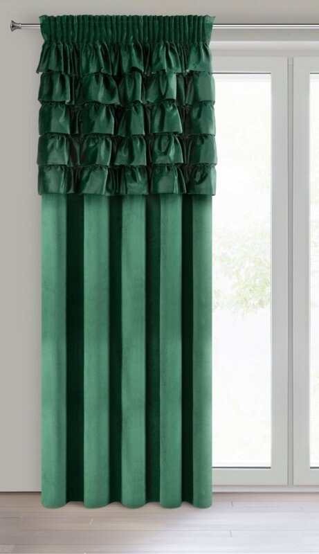 ZASŁONA GOTOWA AURA NA TAŚMIE 140 X 270 CM CIEMNOZIELONY ZASŁONA GOTOWA AURA NA TAŚMIE 140 X 270 CM CIEMNOZIELONY