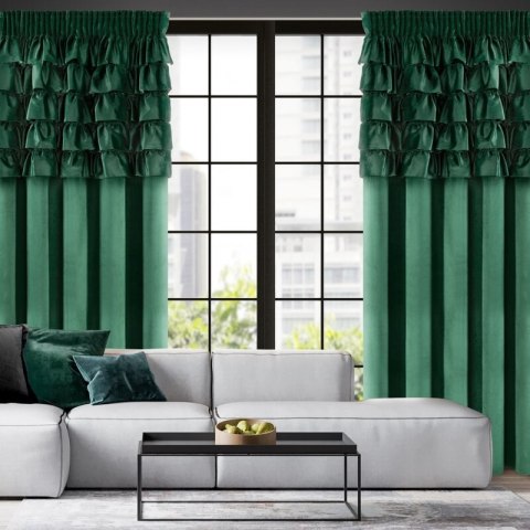 ZASŁONA GOTOWA AURA NA TAŚMIE 140 X 270 CM CIEMNOZIELONY ZASŁONA GOTOWA AURA NA TAŚMIE 140 X 270 CM CIEMNOZIELONY