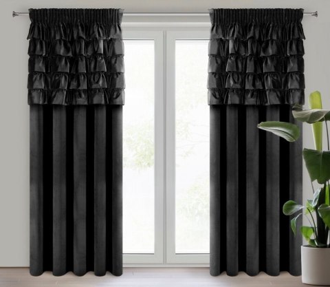 ZASŁONA GOTOWA AURA NA TAŚMIE 140 X 270 CM CZARNY ZASŁONA GOTOWA AURA NA TAŚMIE 140 X 270 CM CZARNY