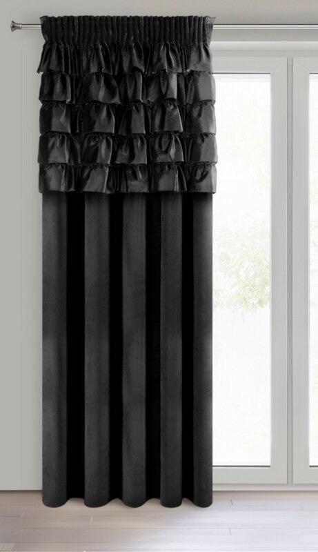 ZASŁONA GOTOWA AURA NA TAŚMIE 140 X 270 CM CZARNY ZASŁONA GOTOWA AURA NA TAŚMIE 140 X 270 CM CZARNY