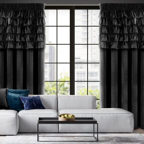 ZASŁONA GOTOWA AURA NA TAŚMIE 140 X 270 CM CZARNY ZASŁONA GOTOWA AURA NA TAŚMIE 140 X 270 CM CZARNY