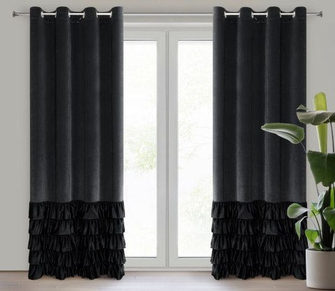 ZASŁONA GOTOWA DANI 140 X 250 CM CZARNY ZASŁONA GOTOWA DANI 140 X 250 CM CZARNY