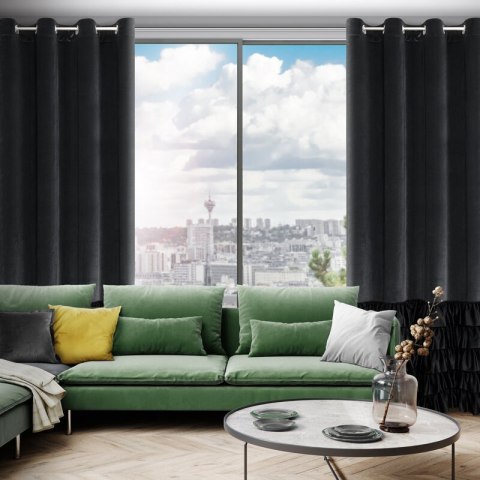 ZASŁONA GOTOWA DANI 140 X 250 CM CZARNY ZASŁONA GOTOWA DANI 140 X 250 CM CZARNY