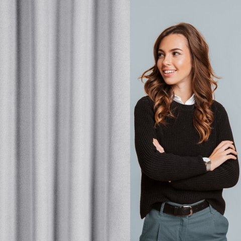 ZASŁONA GOTOWA SUZAN NA TAŚMIE 135 X 270 CM STALOWY ZASŁONA GOTOWA SUZAN NA TAŚMIE 135 X 270 CM STALOWY