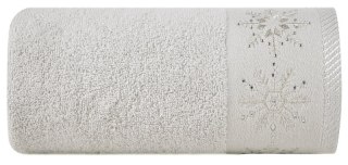 RĘCZNIK ŚWIATECZNY JOY3 70 X 140 CM JASNOSREBRNY