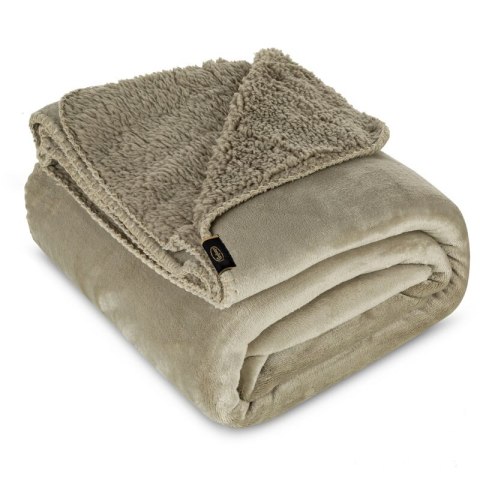KOC TEDY 200 X 220 CM BEŻOWY KOC TEDY 200 X 220 CM BEŻOWY