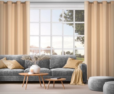 ZASŁONA GOTOWA RITA 140 X 250 CM CIEMNOKREMOWY ZASŁONA GOTOWA RITA 140 X 250 CM CIEMNOKREMOWY