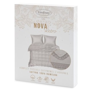 KOMPLET POŚCIELI RETRO 5 160 X 200 CM JASNOSZARY