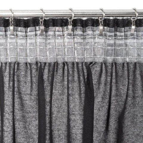 ZASŁONA GOTOWA AGIS NA TAŚMIE 140 X 270 CM CZARNY ZASŁONA GOTOWA AGIS NA TAŚMIE 140 X 270 CM CZARNY