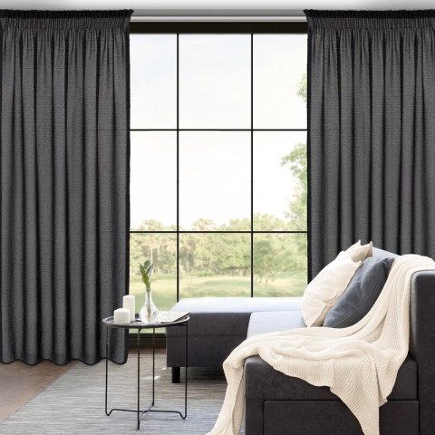 ZASŁONA GOTOWA AGIS NA TAŚMIE 140 X 270 CM CZARNY ZASŁONA GOTOWA AGIS NA TAŚMIE 140 X 270 CM CZARNY