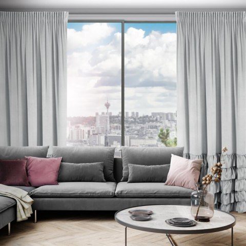 ZASŁONA GOTOWA DANI NA TAŚMIE 140 X 250 CM SREBRNY ZASŁONA GOTOWA DANI NA TAŚMIE 140 X 250 CM SREBRNY