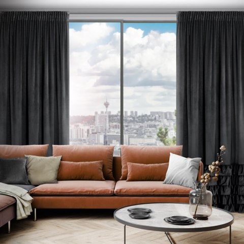 ZASŁONA GOTOWA DANI NA TAŚMIE 140 X 270 CM CZARNY ZASŁONA GOTOWA DANI NA TAŚMIE 140 X 270 CM CZARNY