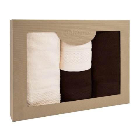 Ręcznik D Bawełna 100% Solano Krem + Ciemny Brąz (P) 2x50x90+2x70x140 kpl. Ręcznik D Bawełna 100% Solano Krem + Ciemny Brąz (P) 2x50x90+2x70x140 kpl.