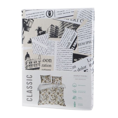 KOMPLET POŚCIELI BAWEŁNIANEJ SONIA 39 220 X 200 CM BEŻOWY