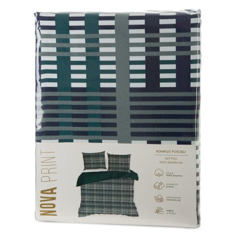 KOMPLET POŚCIELI SATYNOWEJ NIKA 47 160 X 200 CM CIEMNOTURKUSOWY