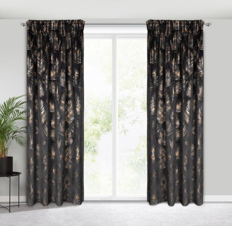 ZASŁONA GOTOWA GLORIA NA TAŚMIE 140 X 300 CM CZARNY ZASŁONA GOTOWA GLORIA NA TAŚMIE 140 X 300 CM CZARNY