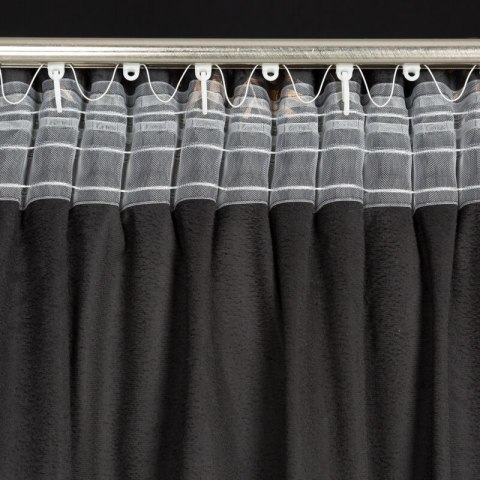 ZASŁONA GOTOWA GLORIA NA TAŚMIE 140 X 300 CM CZARNY ZASŁONA GOTOWA GLORIA NA TAŚMIE 140 X 300 CM CZARNY