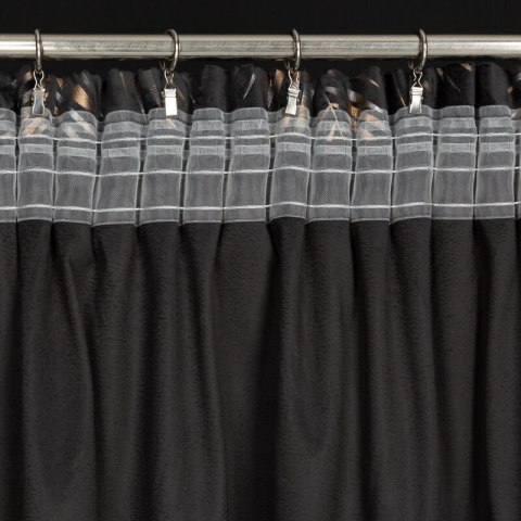 ZASŁONA GOTOWA GLORIA NA TAŚMIE 140 X 300 CM CZARNY ZASŁONA GOTOWA GLORIA NA TAŚMIE 140 X 300 CM CZARNY