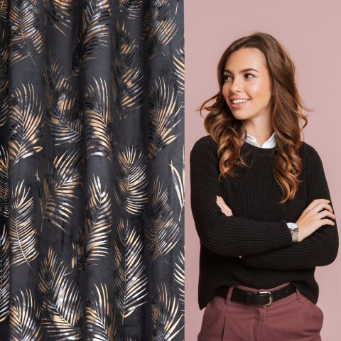 ZASŁONA GOTOWA GLORIA NA TAŚMIE 140 X 300 CM CZARNY ZASŁONA GOTOWA GLORIA NA TAŚMIE 140 X 300 CM CZARNY