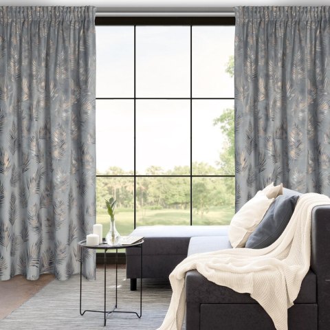 ZASŁONA GOTOWA GLORIA NA TAŚMIE 140 X 300 CM STALOWY ZASŁONA GOTOWA GLORIA NA TAŚMIE 140 X 300 CM STALOWY