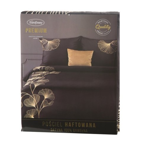 KOMPLET POŚCIELI HAFT2 220 X 200 CM CZARNY KOMPLET POŚCIELI HAFT2 220 X 200 CM CZARNY