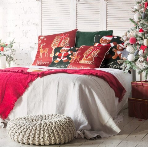 POSZEWKA ŚWIATECZNA GINGER03 60 X 60 CM ZIELONY POSZEWKA ŚWIATECZNA GINGER03 60 X 60 CM ZIELONY