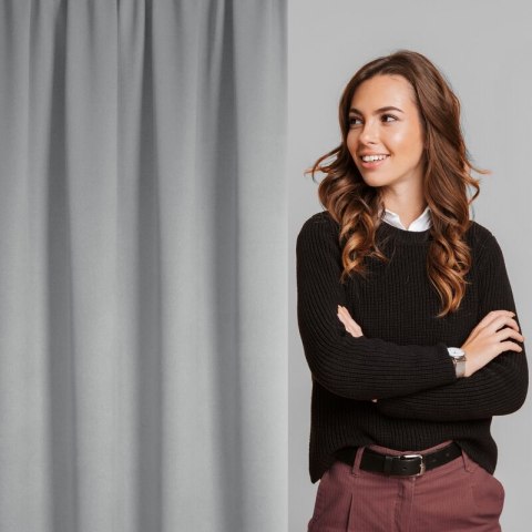 ZASŁONA GOTOWA CARLO NA TAŚMIE 130 X 300 CM SREBRNY ZASŁONA GOTOWA CARLO NA TAŚMIE 130 X 300 CM SREBRNY