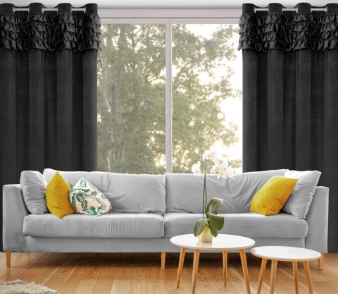 ZASŁONA GOTOWA ERIN 140 X 250 CM CZARNY ZASŁONA GOTOWA ERIN 140 X 250 CM CZARNY