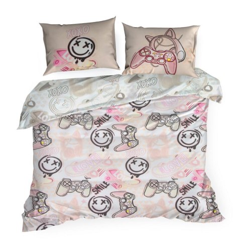 POŚCIEL BAWEŁNIANA D91 KID 17 140 X 200 CM BIAŁY