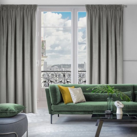 ZASŁONA GOTOWA MARLEN NA TAŚMIE 140 X 270 CM STALOWY ZASŁONA GOTOWA MARLEN NA TAŚMIE 140 X 270 CM STALOWY