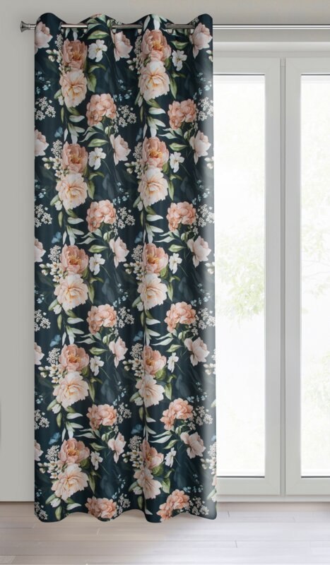 ZASŁONA GOTOWA SALMA 140 X 270 CM CZARNY ZASŁONA GOTOWA SALMA 140 X 270 CM CZARNY