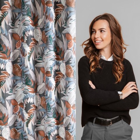ZASŁONA GOTOWA MARILA 140 X 270 CM STALOWY ZASŁONA GOTOWA MARILA 140 X 270 CM STALOWY